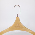 DLW215 Fashion wooden hanger natural color suits /coat display hanger wooden hanger with anti-slip paint at two ends